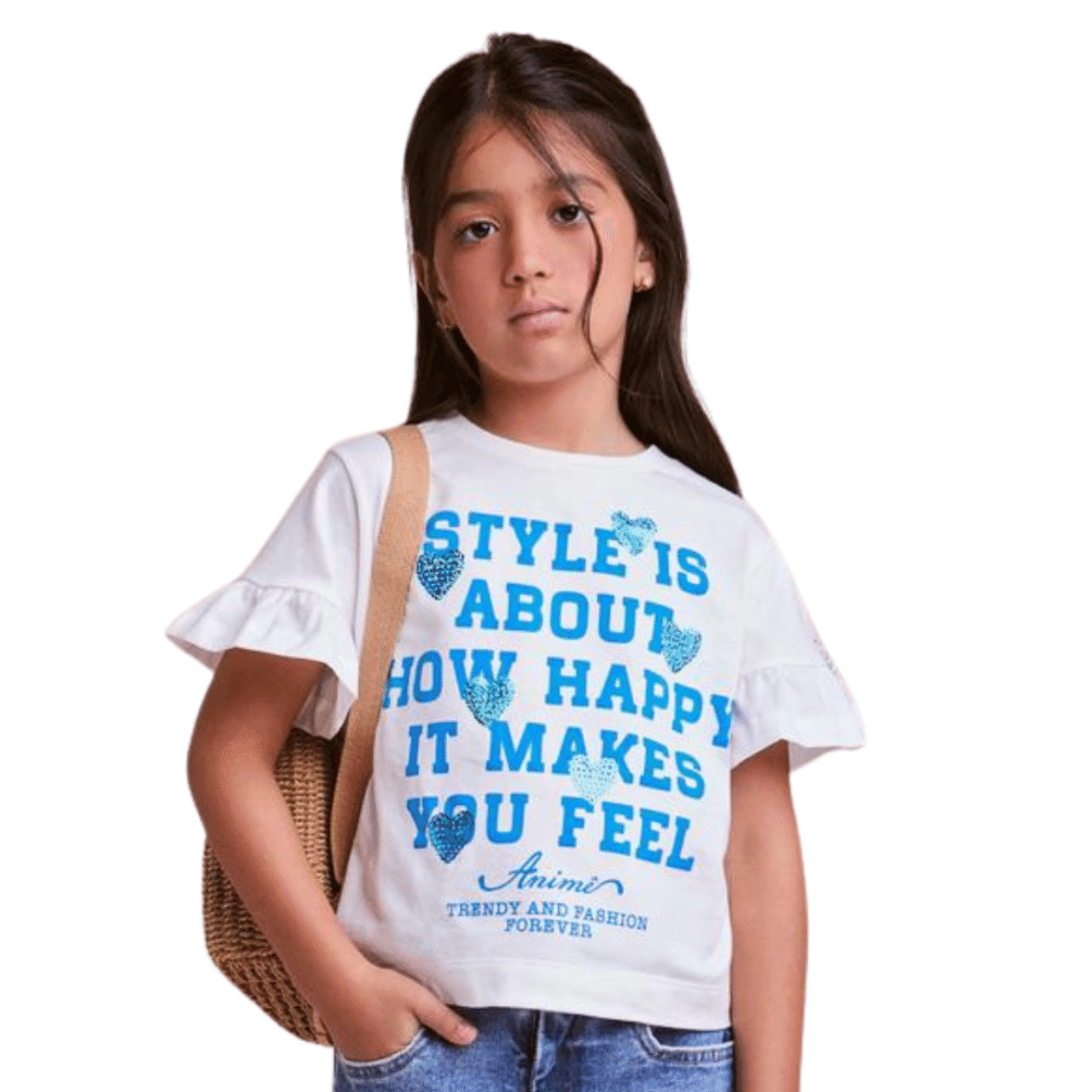 Blusa Infantil Corações Aplicados Animê