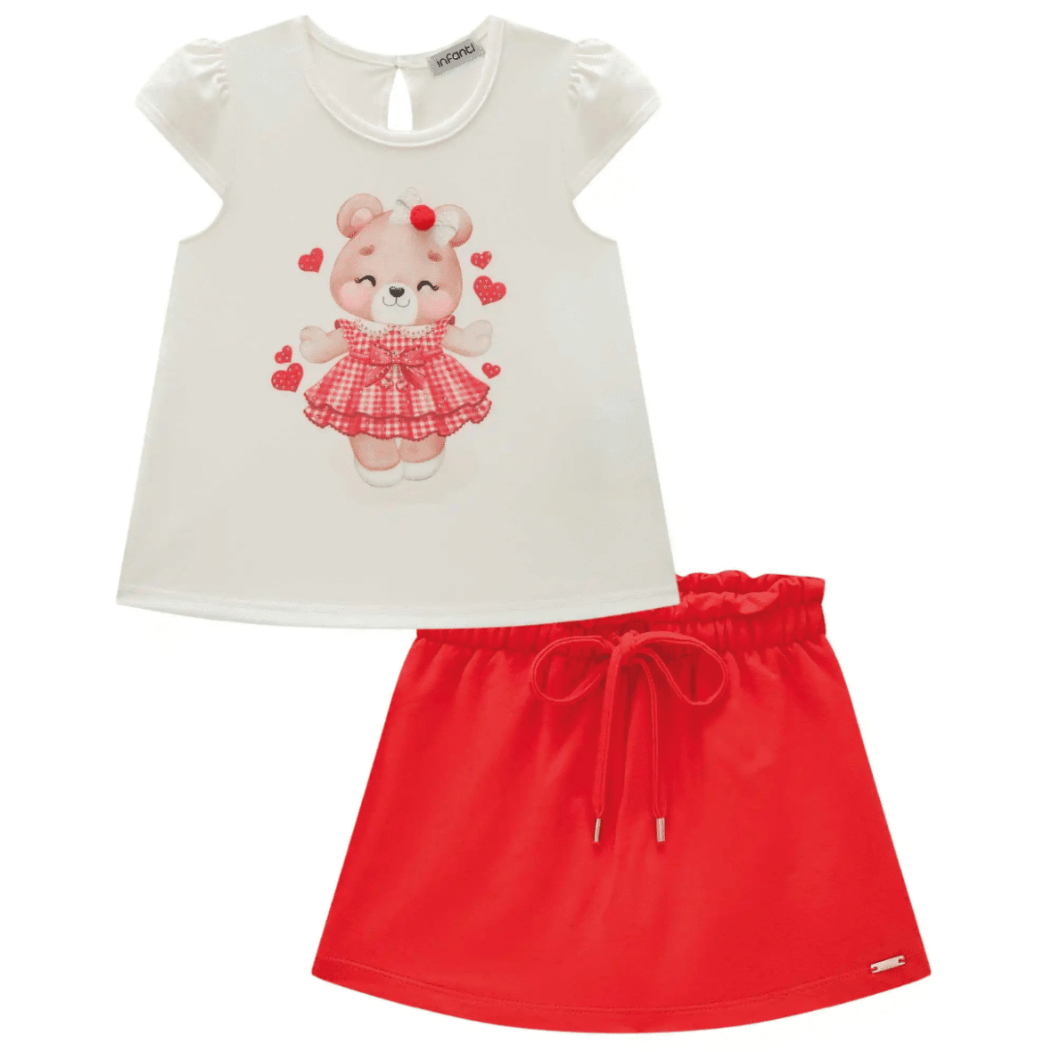 Conjunto Infantil Blusa e Short-Saia Infanti