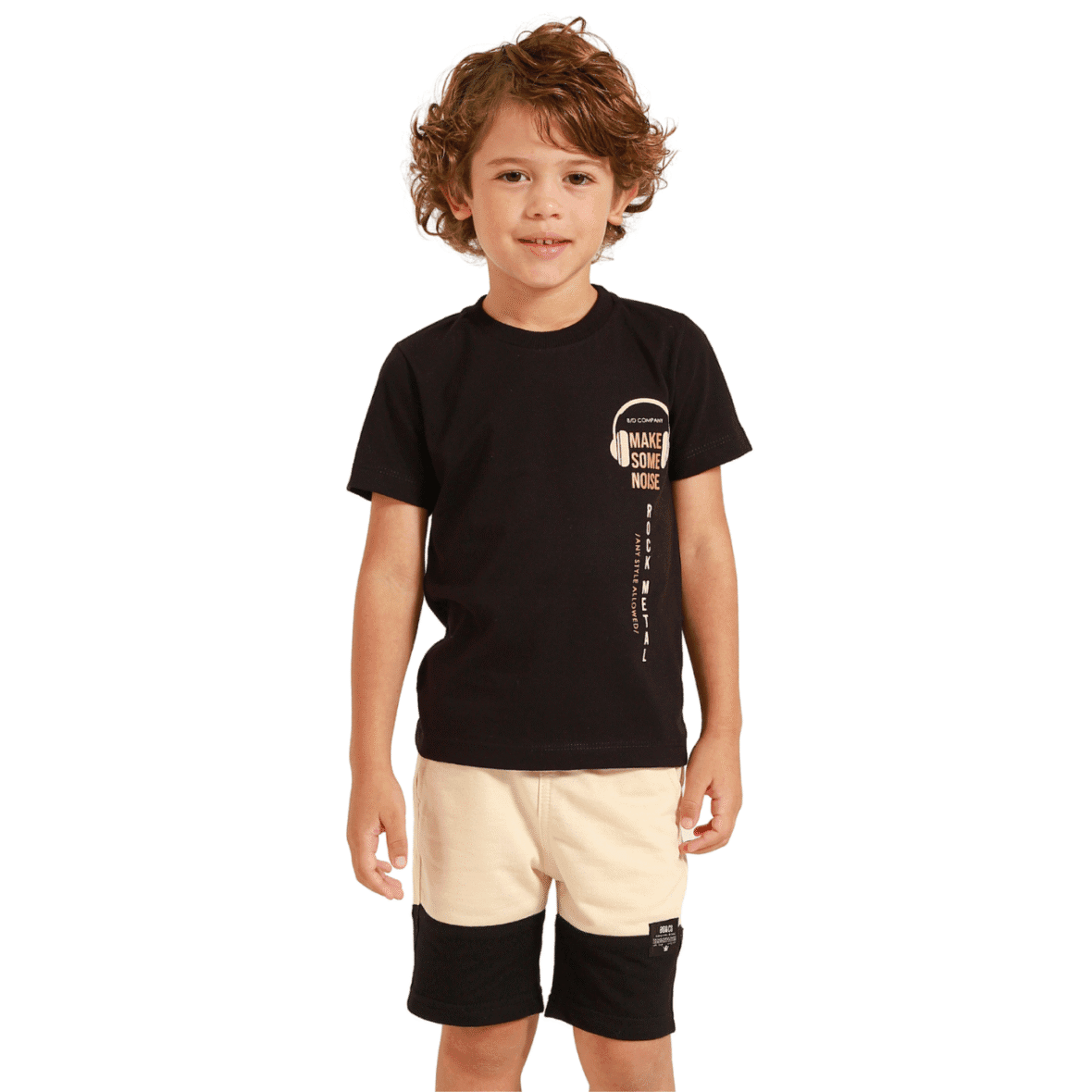 Conjunto Infantil Bermuda Moletinho Music Banana Danger