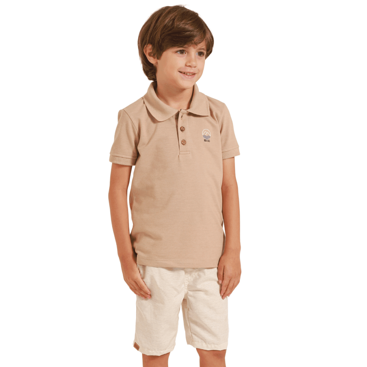 Conjunto Infantil Polo e Bermuda Sarja Landscape Banana Danger