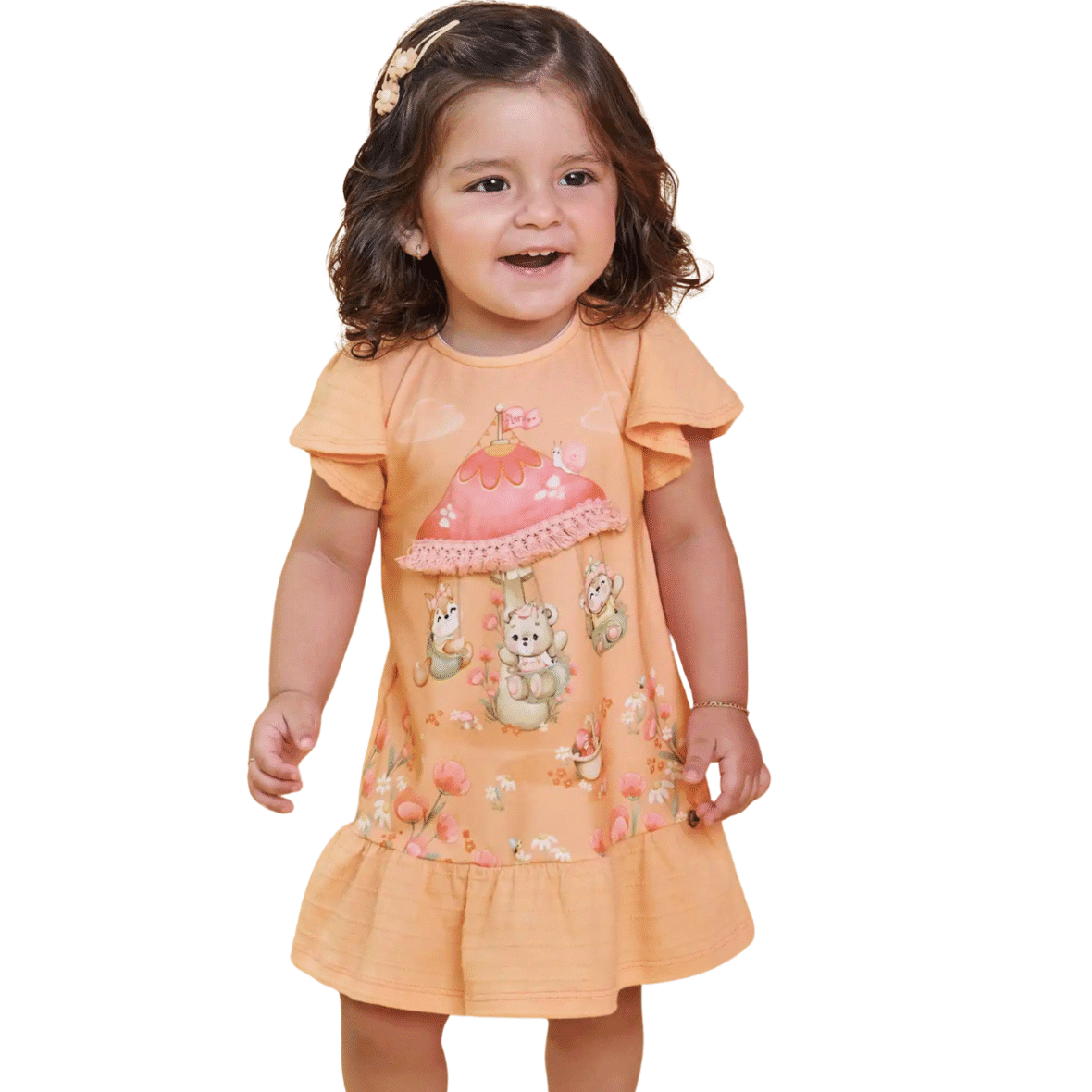 Vestido Infantil em Malha Textura Infanti