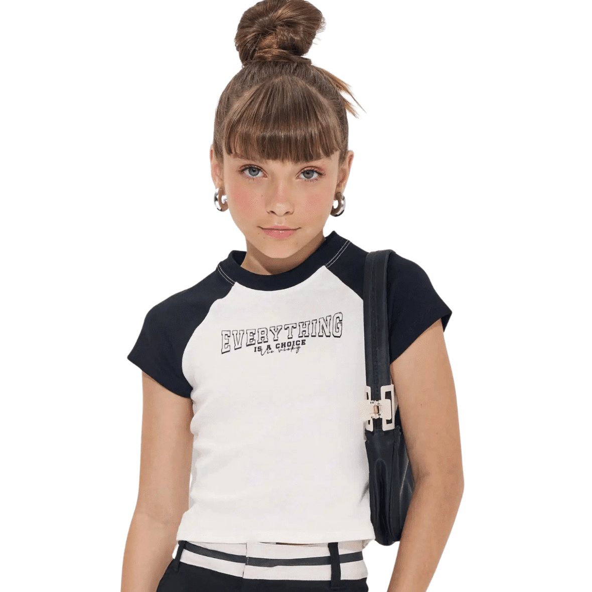 Blusa Juvenil Raglan Baby Look em Ribana Vic&Vicky