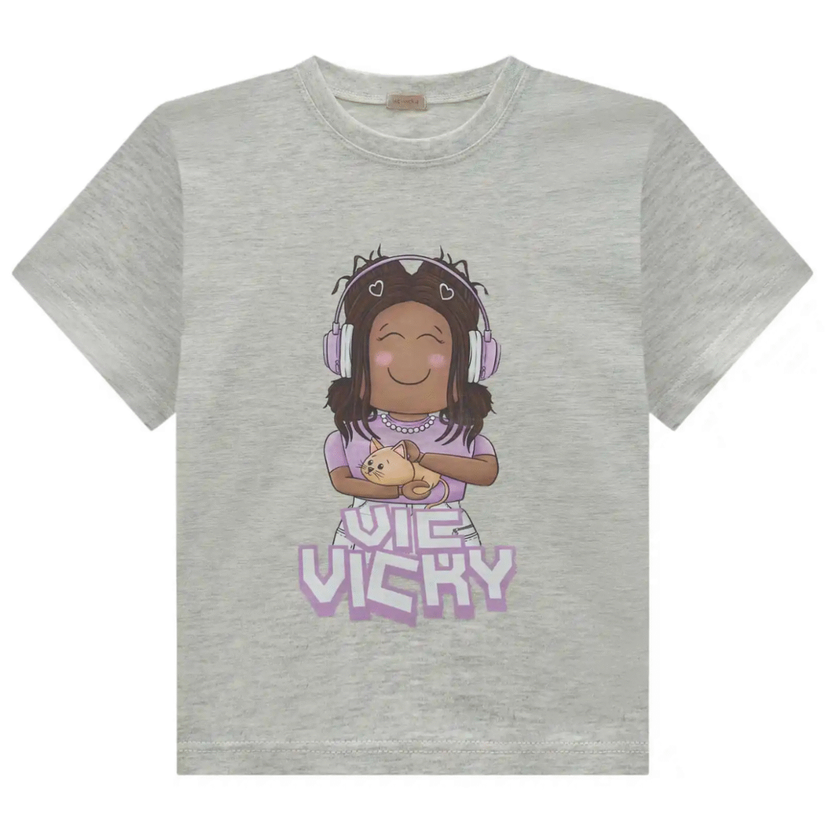 Camiseta Juvenil em Meia Malha Vic&Vicky