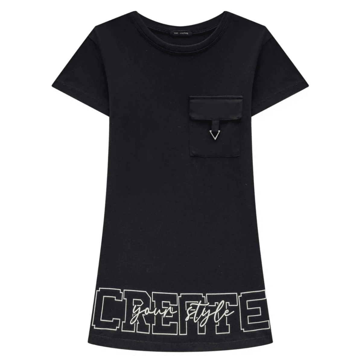 Vestido Juvenil Tee Dress em Meia Malha Vic&Vicky
