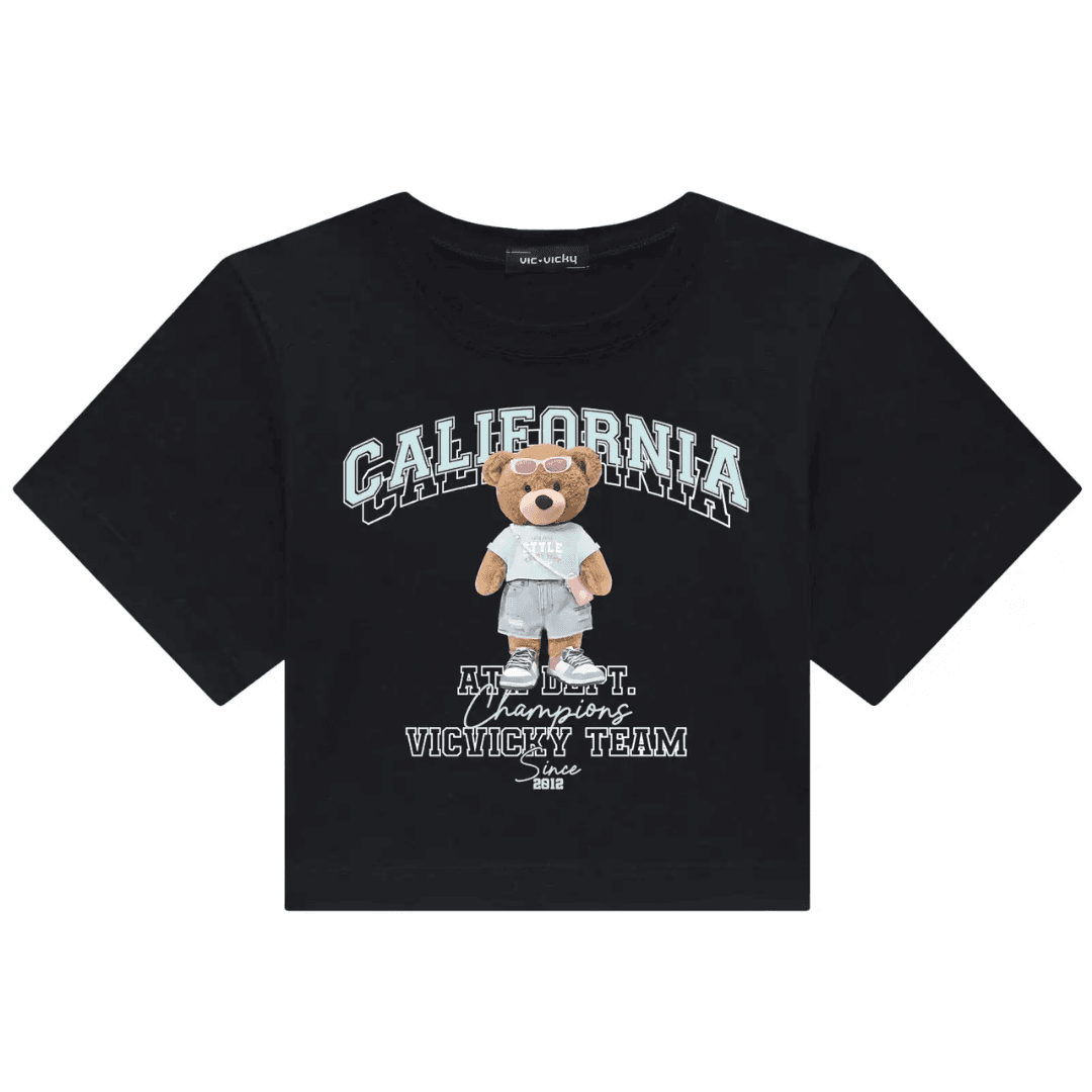 Camiseta Juvenil em Meia Malha California Vic&Vicky