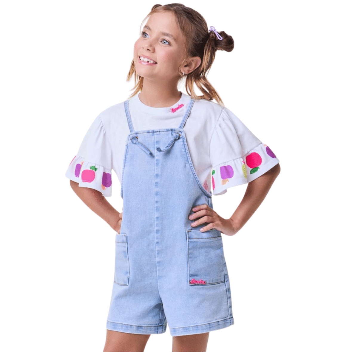 Jardineira Jeans Infantil com Alças de Nó Bimbi
