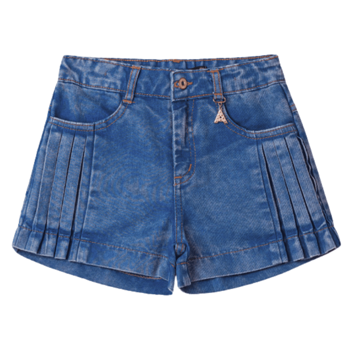 Short Jeans Infantil Plissado Animê