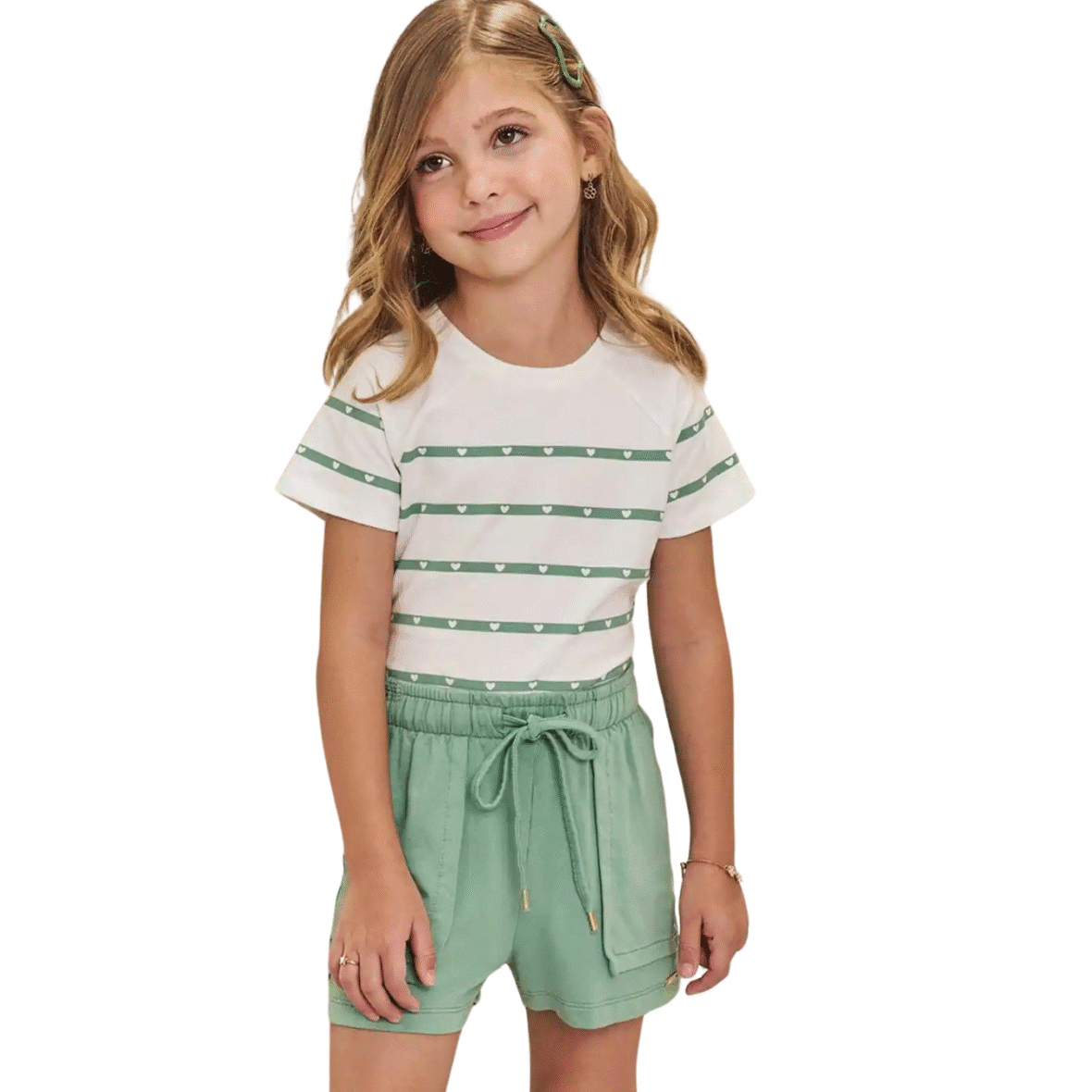 Conjunto Infantil em Molevisco Corações Infanti