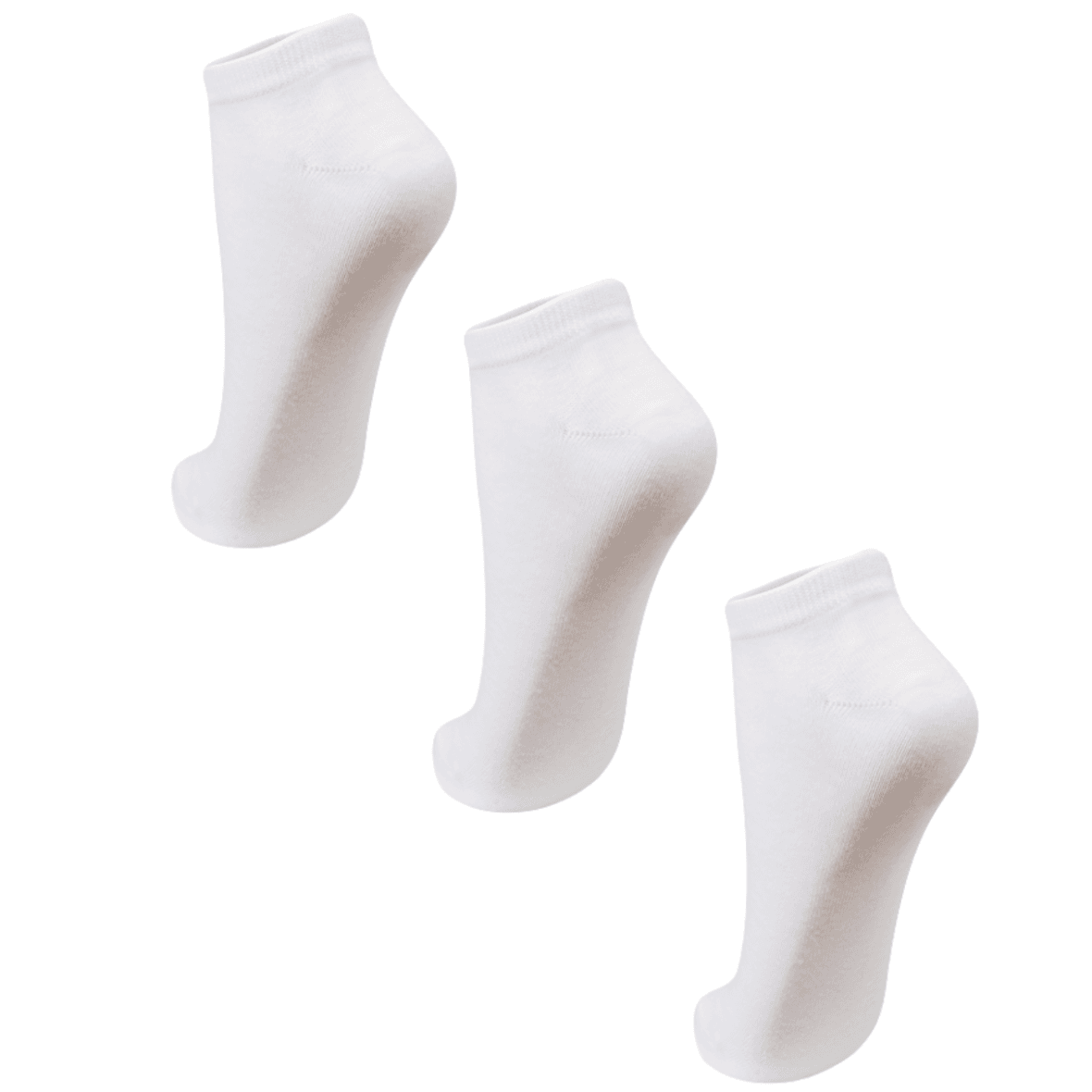 Kit com 3 Meias Cano Curto Unissex Adulto Lisas Puket