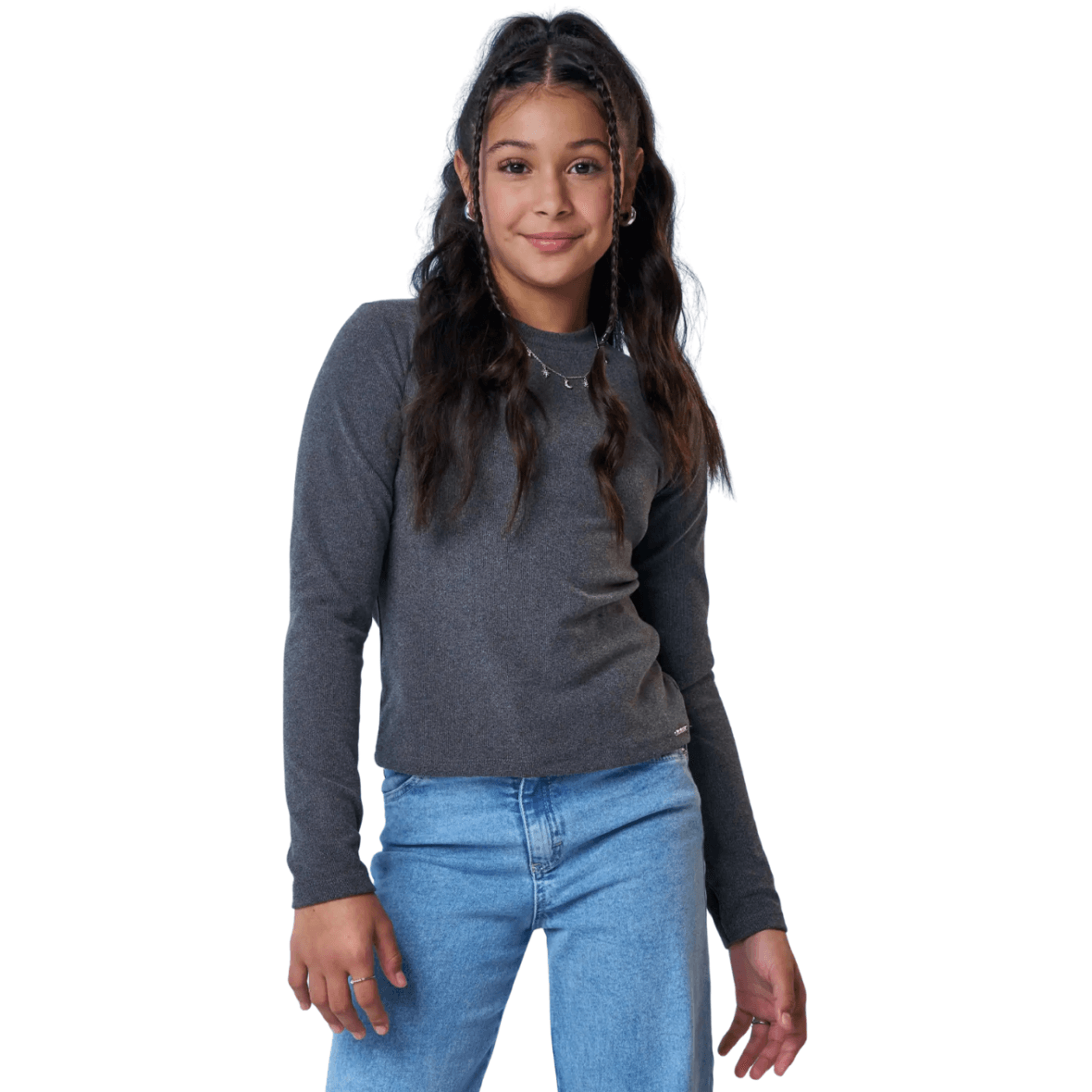 Blusa Juvenil em Malha Tricô Luxo Vic&Vicky