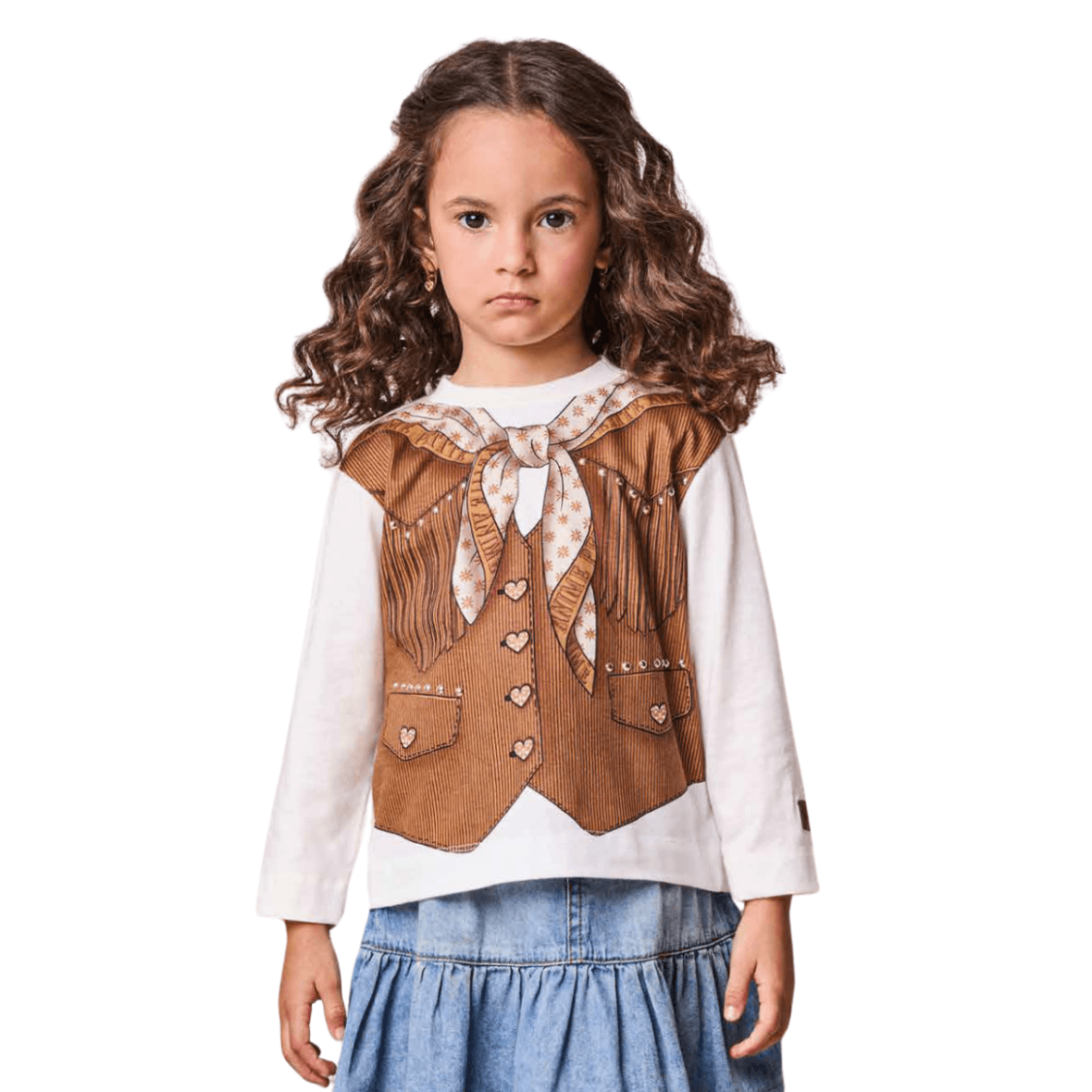 Blusa Infantil Estampa Colete Country Animê