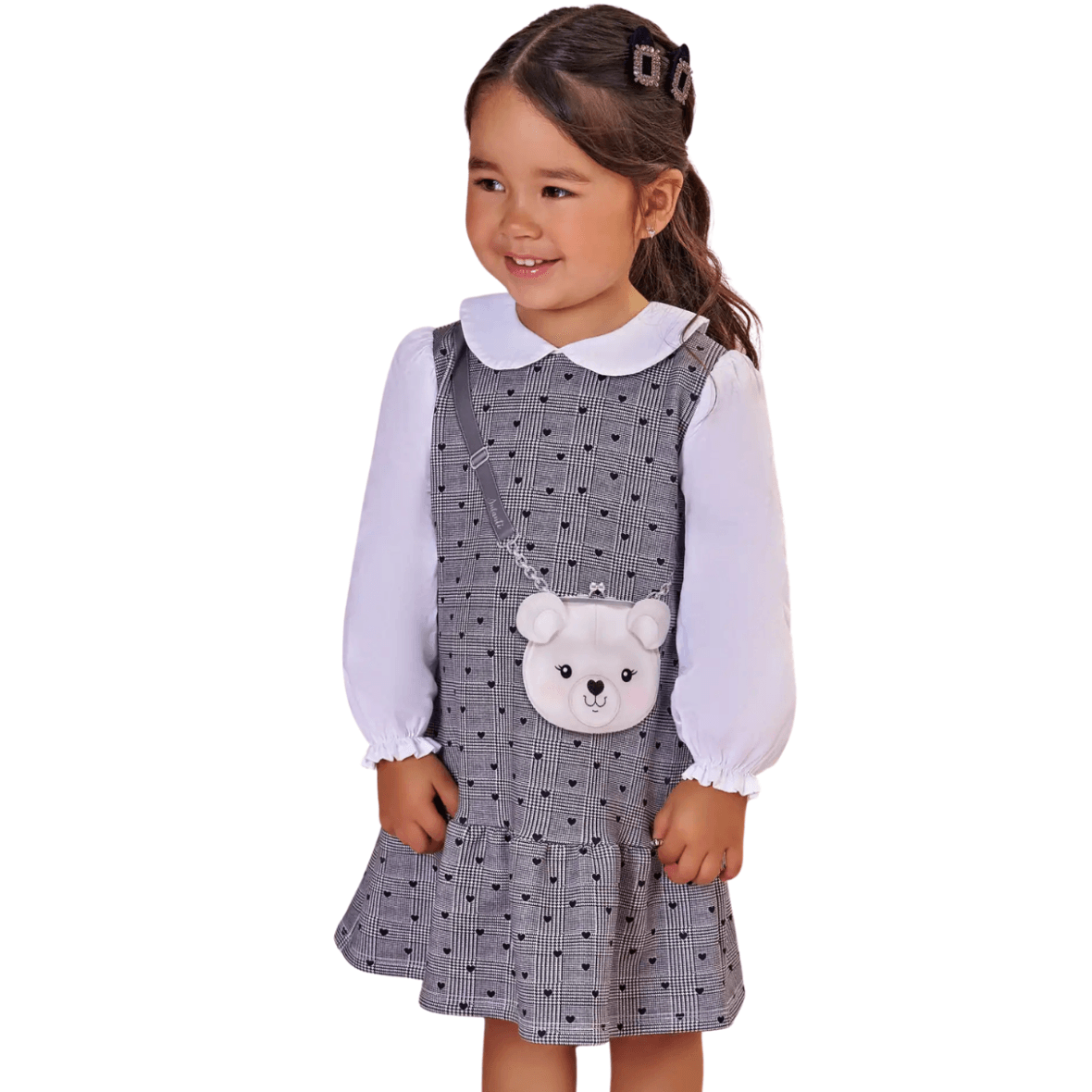 Vestido Infantil em Fly Tech e Tricoline Infanti