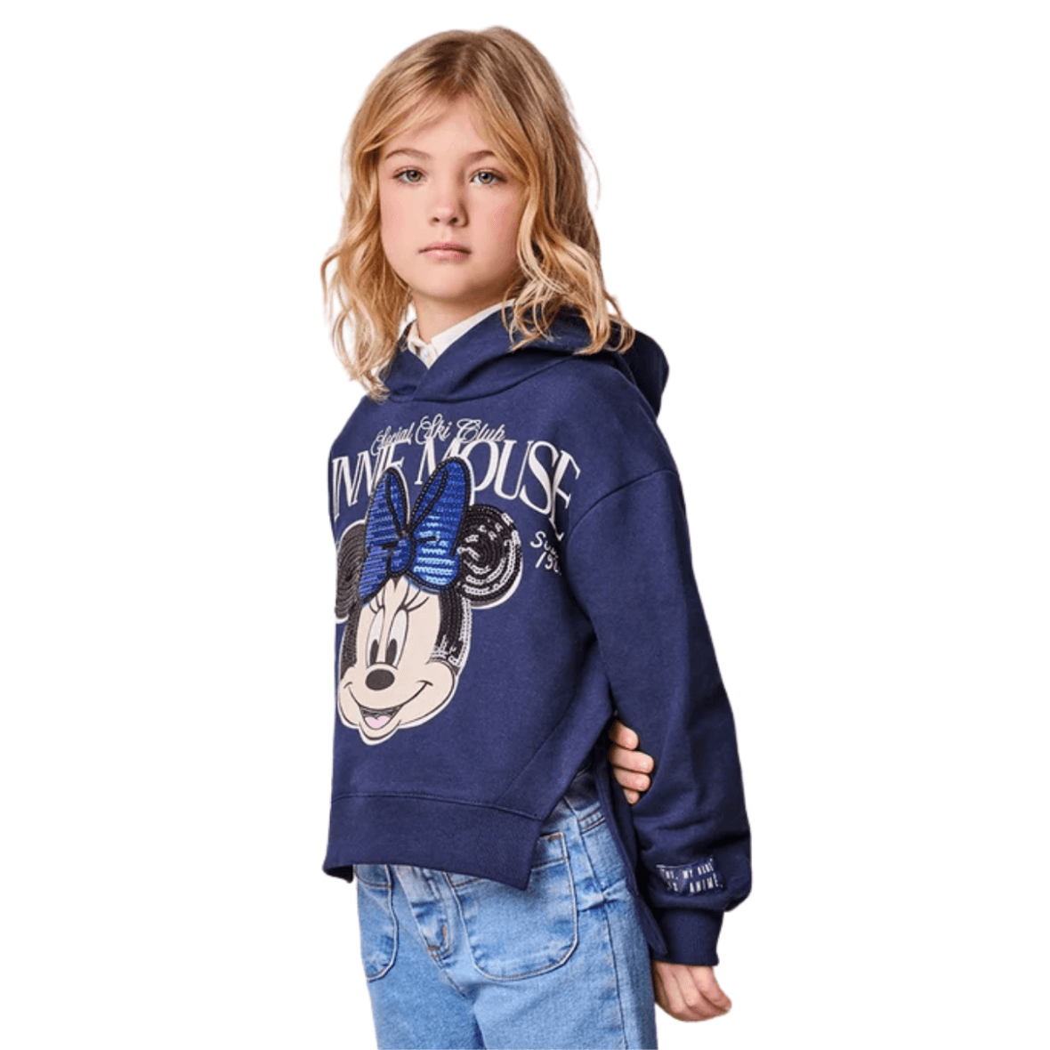 Casaco Moletom Infantil Minnie com Bordado de Paetê Animê