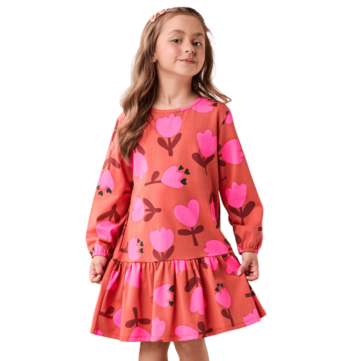 Vestido Infantil Tulipas Bimbi