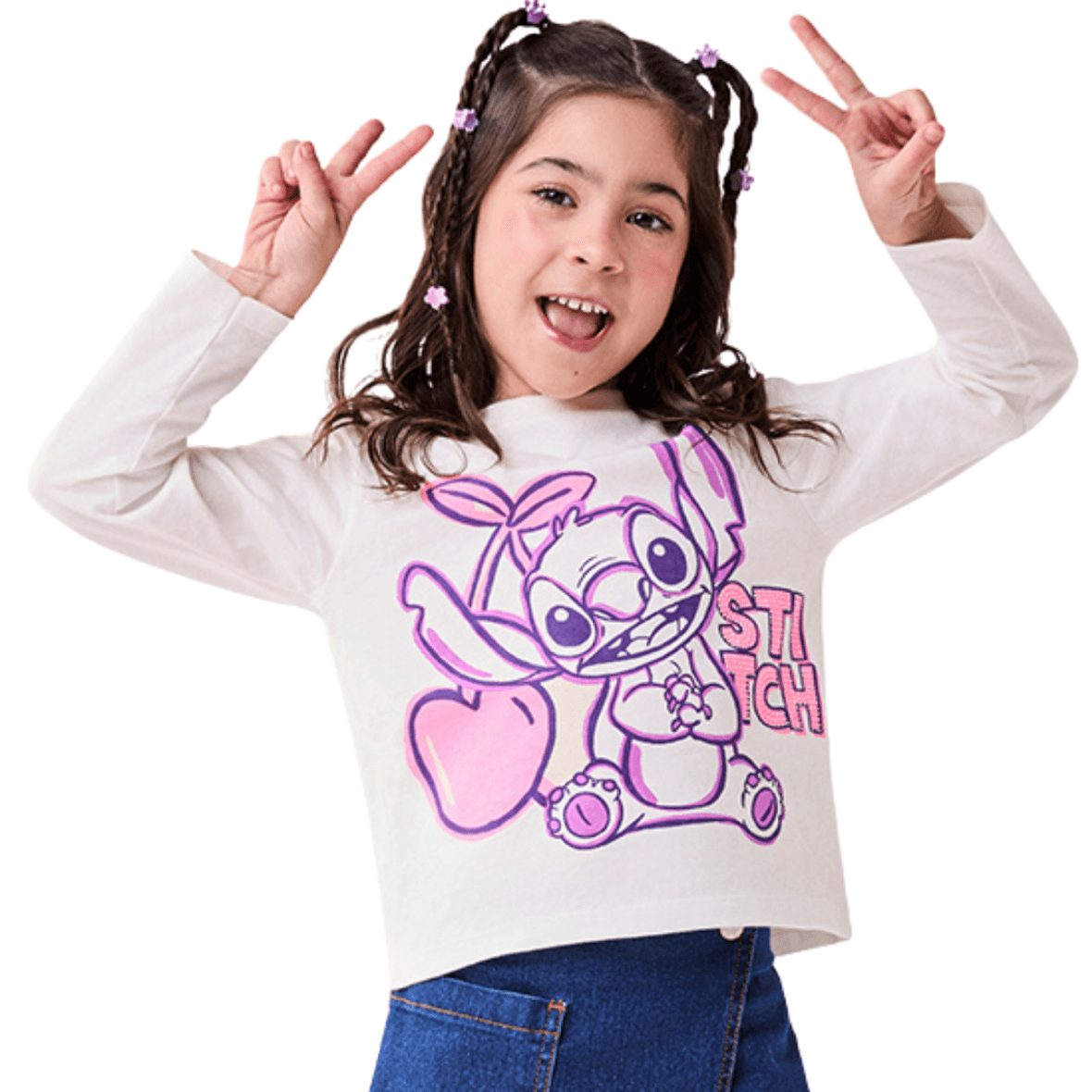 Blusa Infantil Estampada Stitch Bimbi