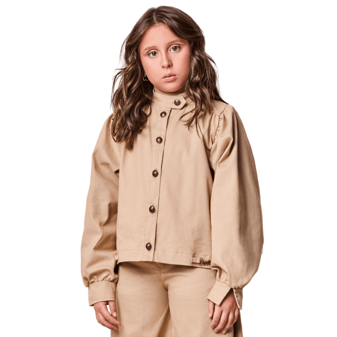 Jaqueta Infantil de Sarja com Gola Animê