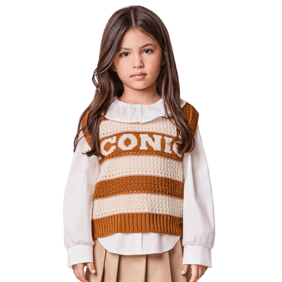 Colete Infantil de Tricot com Listras Iconic Animê