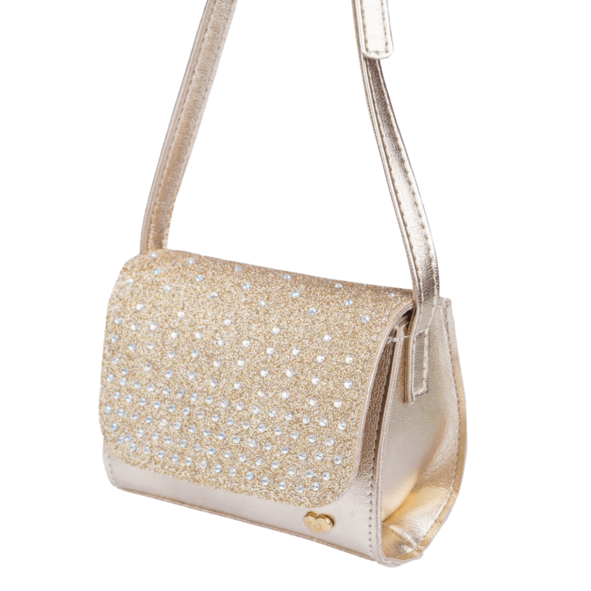 Bolsa Infantil Tiracolo Strass Dourada Pampili