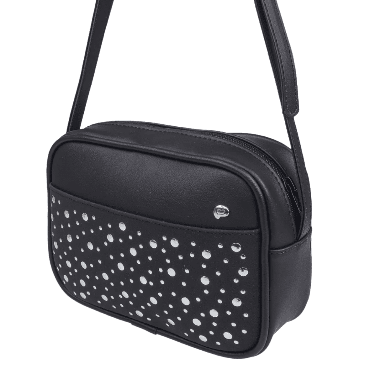 Bolsa Infantil Retangular com Glitter Preto Pampili