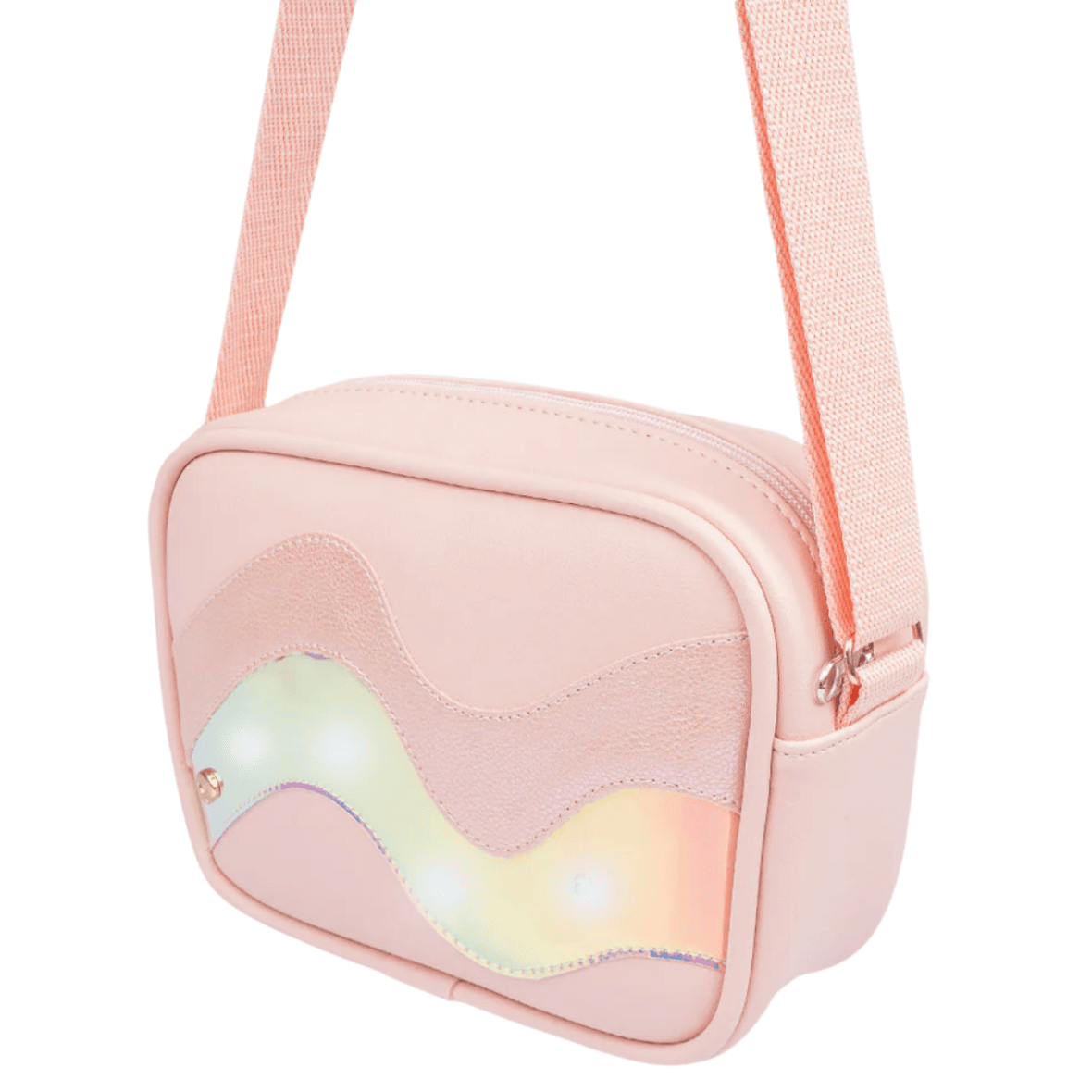 Bolsa Infantil Led Holográfica Rosa Pampili
