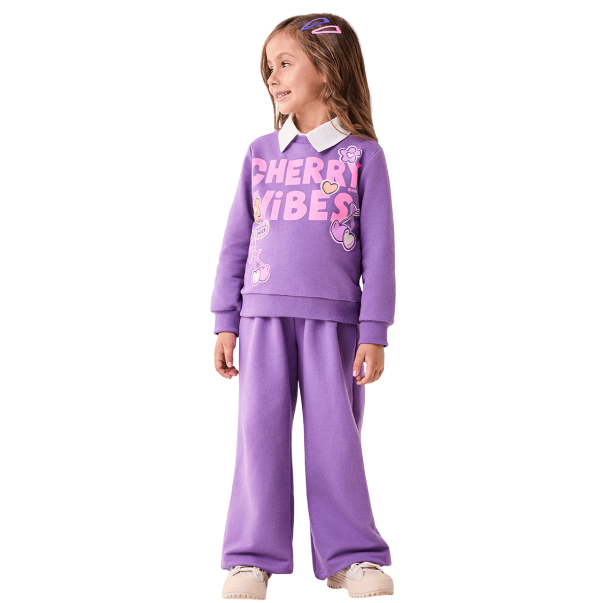 Conjunto Infantil Moletom Roxo Bimbi