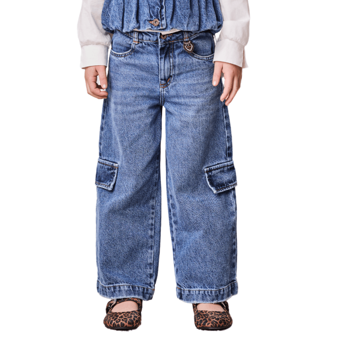 Calça Jeans Infantil Cargo Animê