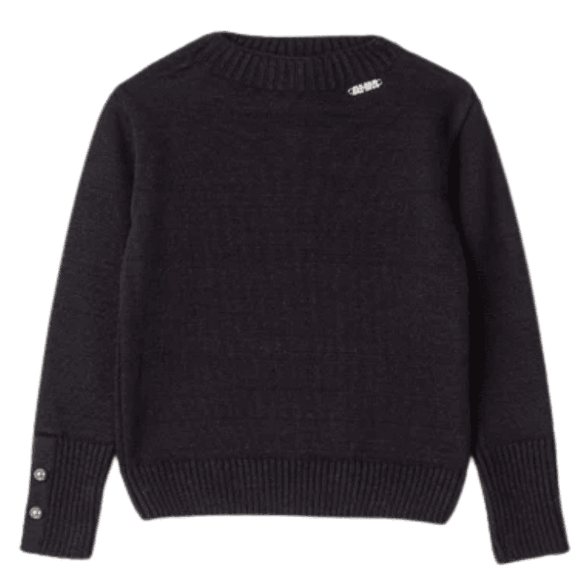 Blusa Infantil de Tricot Preta com Botões Dourados Animê