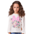 T-Shirt Infantil Manga Longa da Minnie Floral Animê