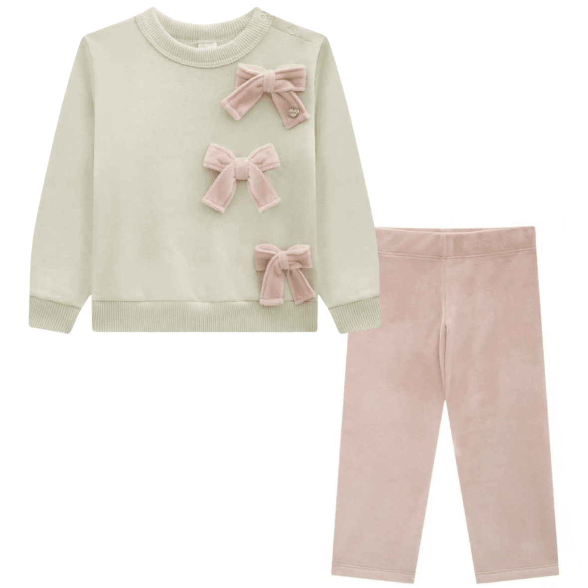 Conjunto Infantil Moletom Laços e Legging Infanti
