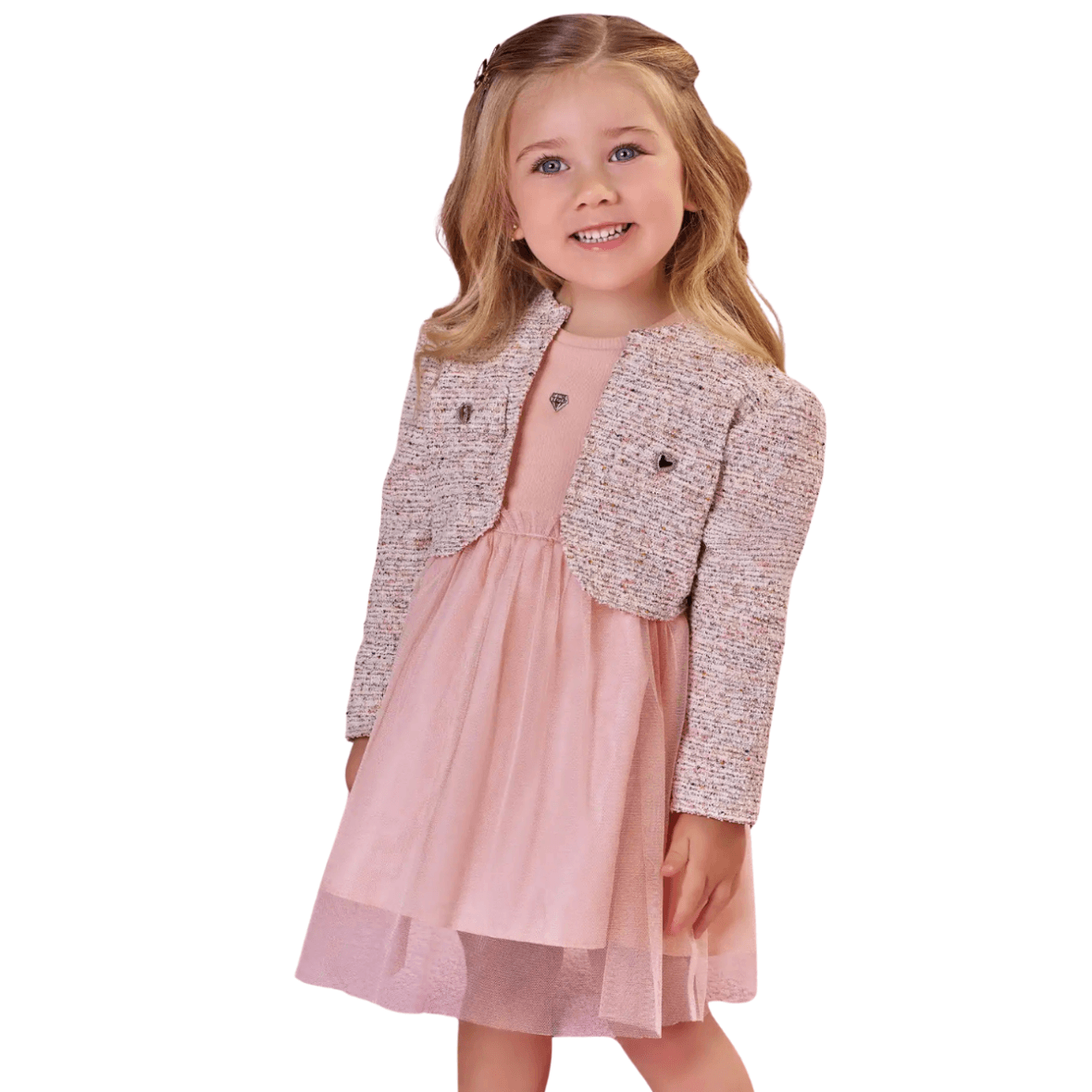Vestido Infantil em Tule com Bolero Infanti