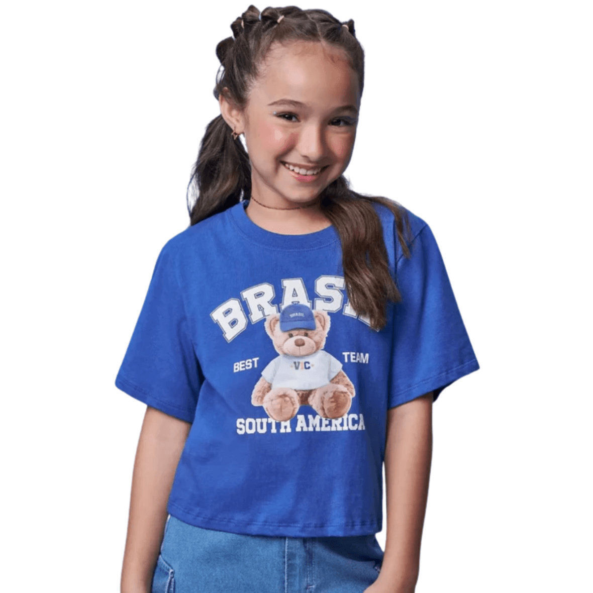 Blusa Juvenil Urso Brasil Liz Vic&Vicky