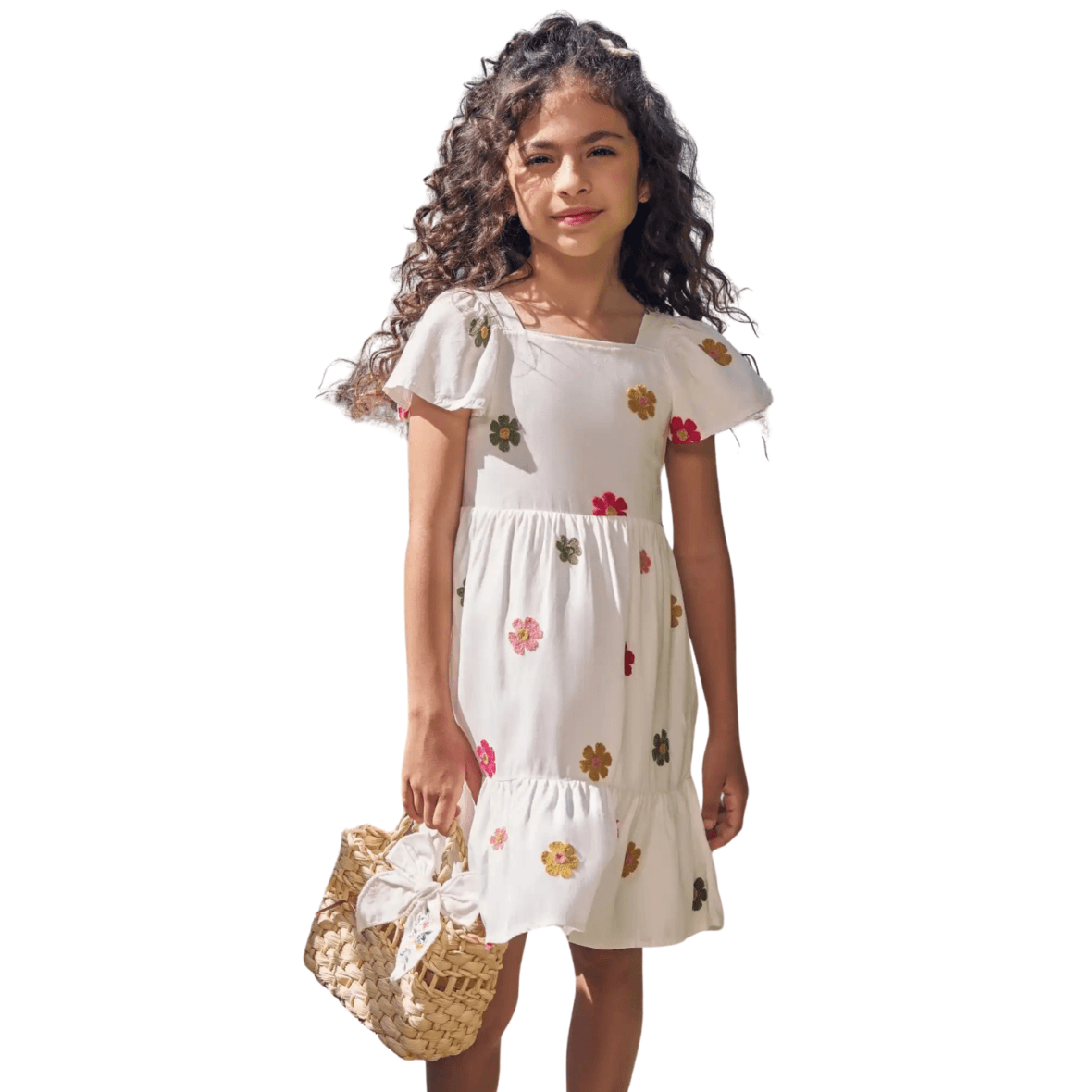 Vestido Infantil em Viscose Bordado Infanti