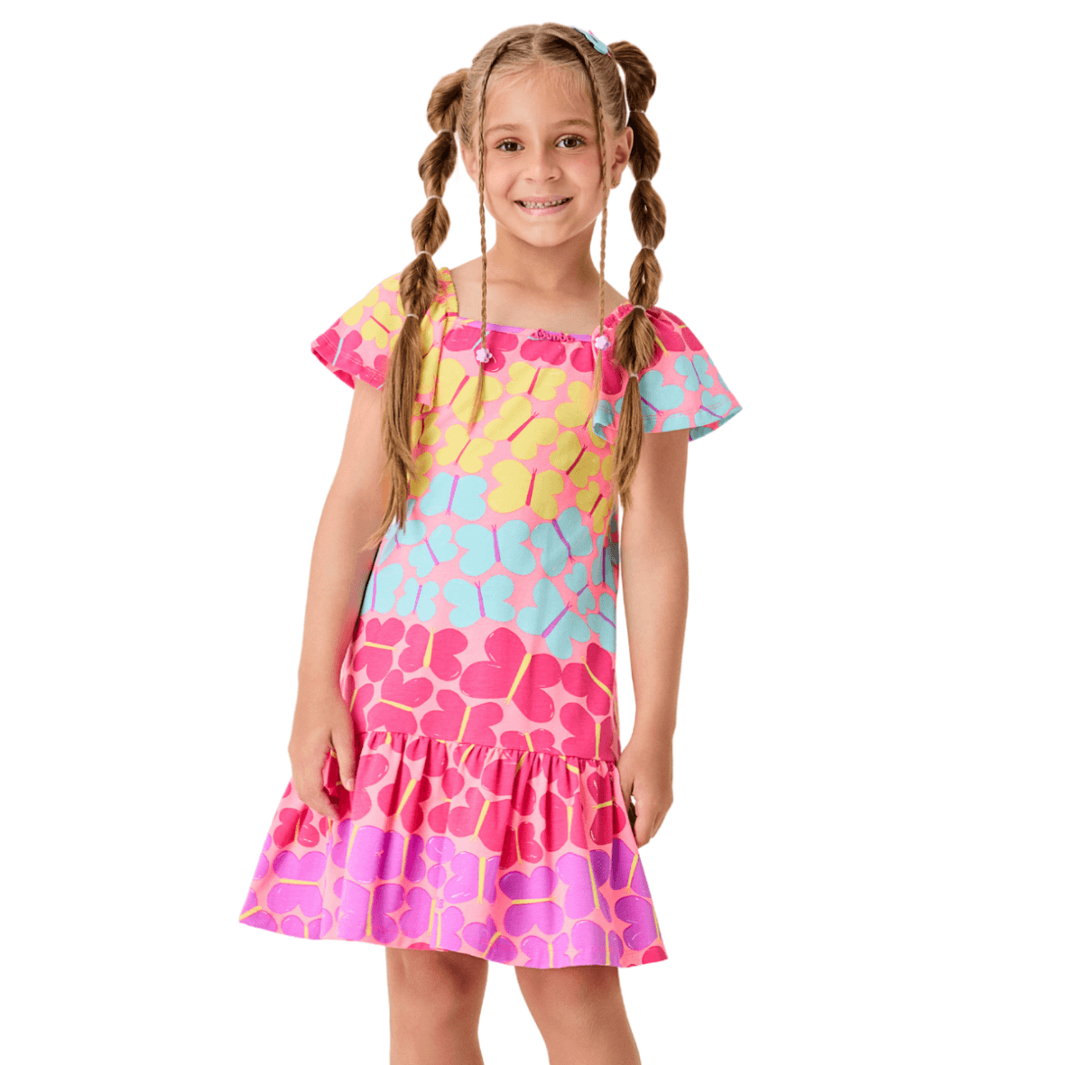 Vestido Infantil Borboletas Bimbi