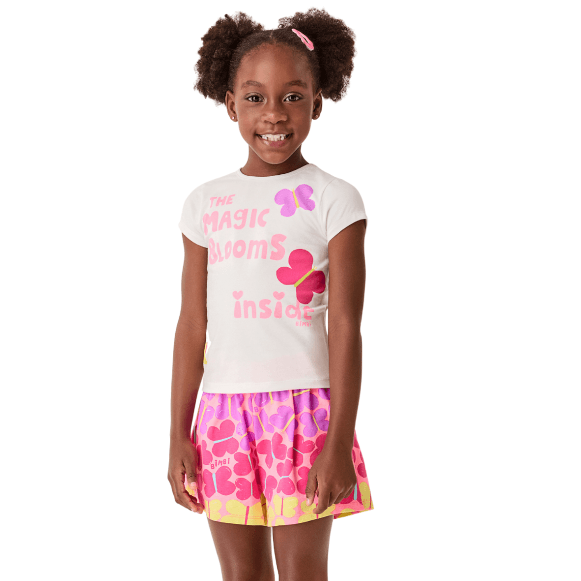 Conjunto Infantil T-Shirt e Short Magjc Blooms Bimbi