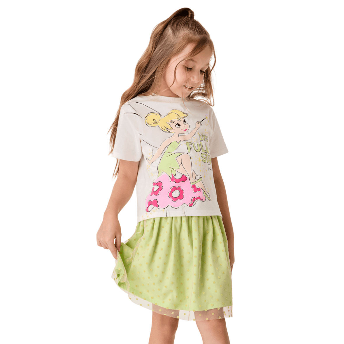 Conjunto Infantil T-Shirt e Saia Thinker Bell Bimbi