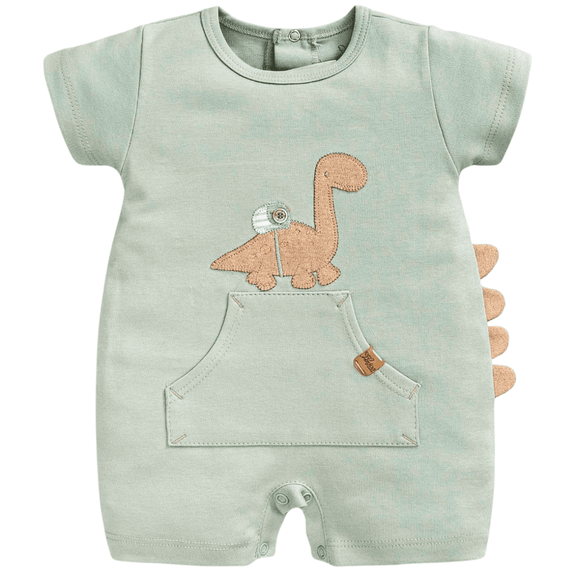 Macacão Curto Bebê Menino Dinossauro Anjos Baby