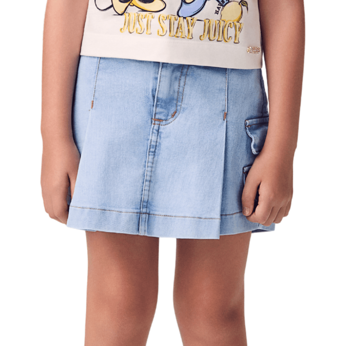 Short Saia Jeans Infantil Animê