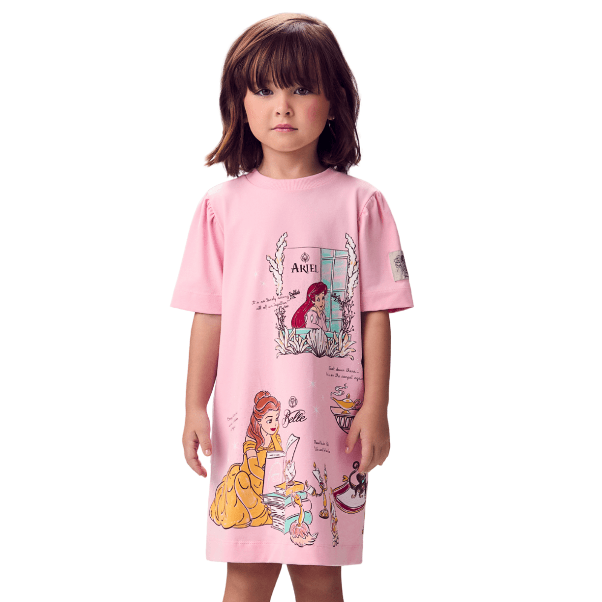 Vestido Infantil Princesas Rosa Blosson Animê