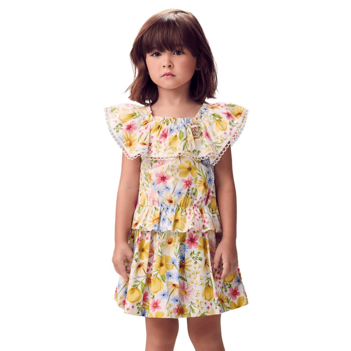 Conjunto Infantil Floral Animê