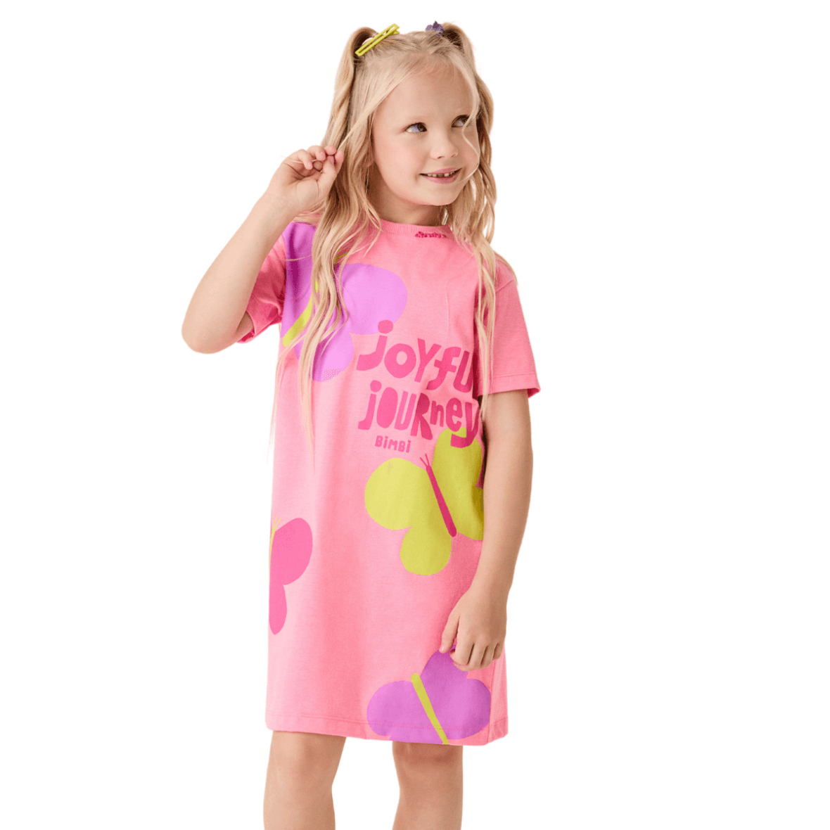 Vestido Infantil Rosa de Borboletas imbi