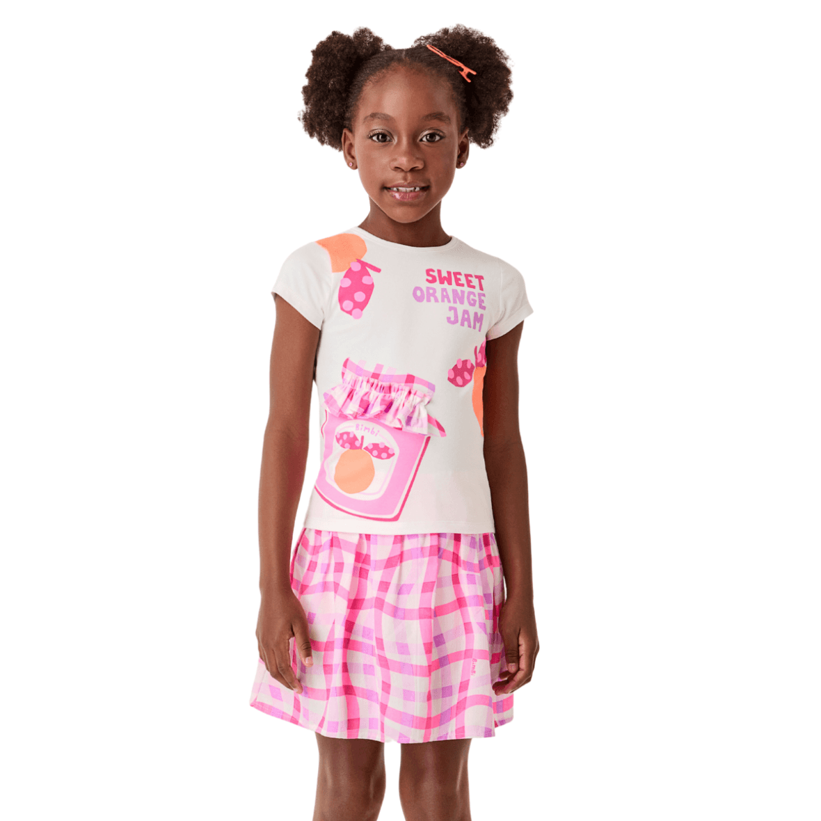 Conjunto Infantil Saia Quadriculada Bimbi