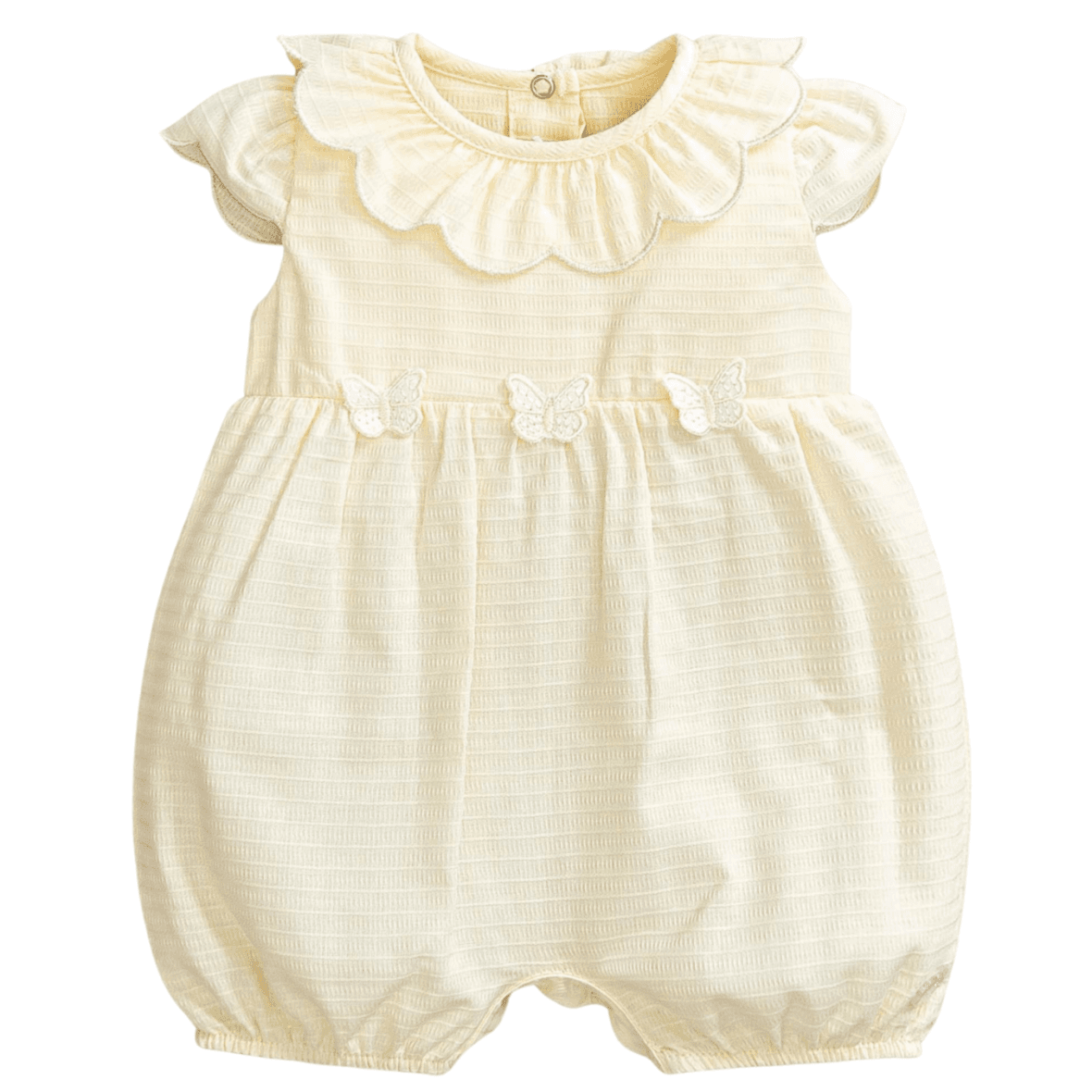 Macacão Curto Bebê Menina Borboleta Bordado Anjos Baby