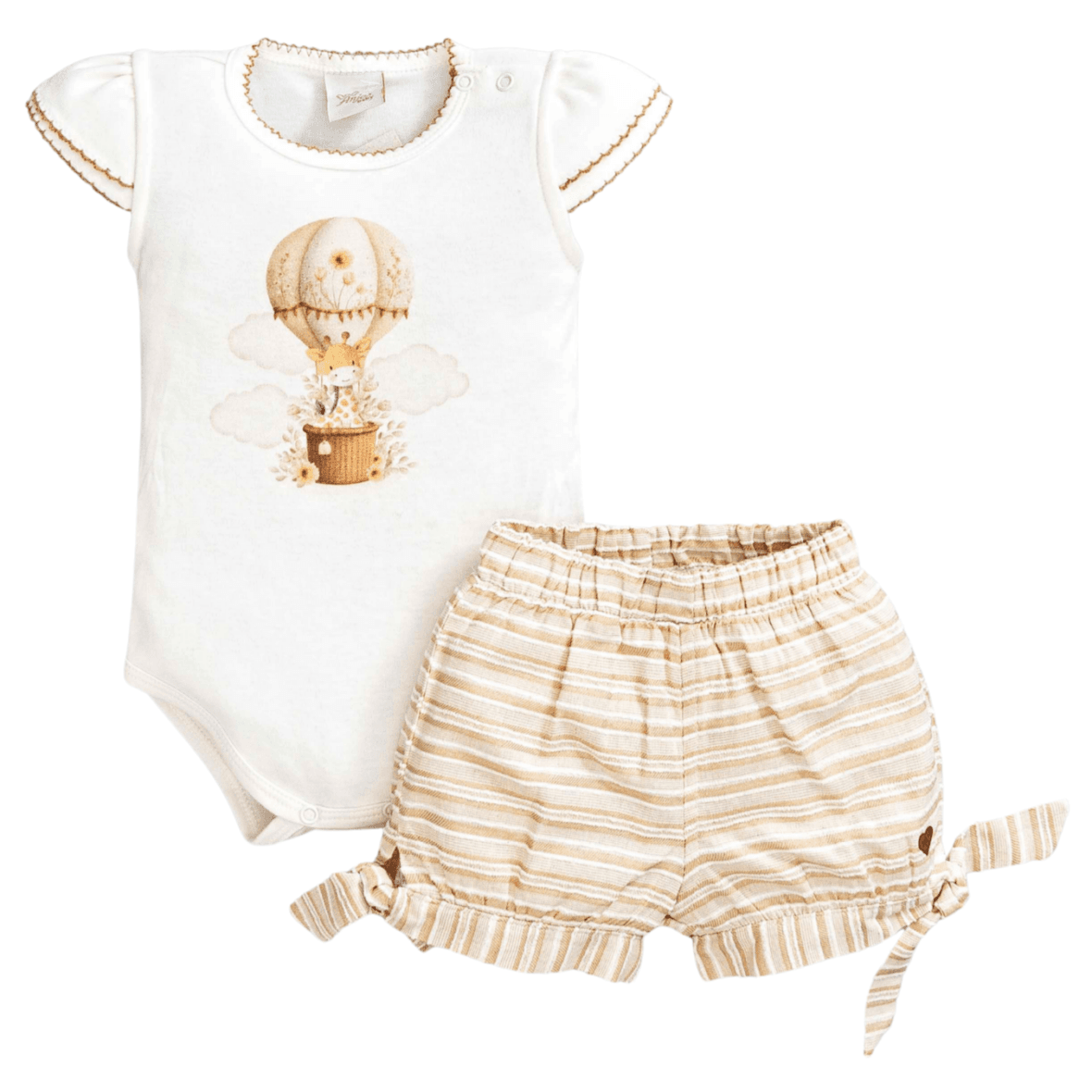 Conjunto Bebê Menina Body e Short Balãozinho Anjos Baby
