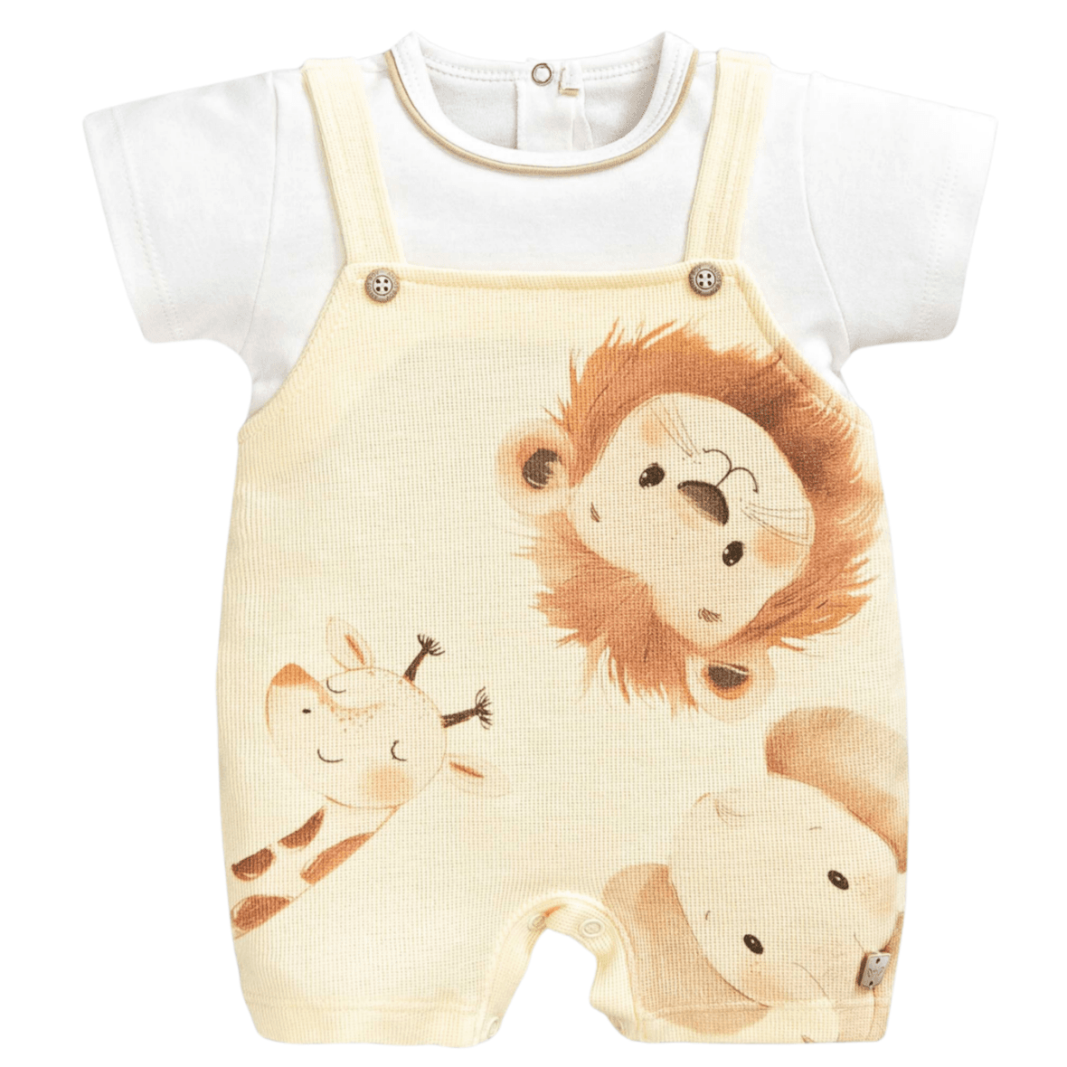 Macacão Curto Bebê Menino Safari Anjos Baby