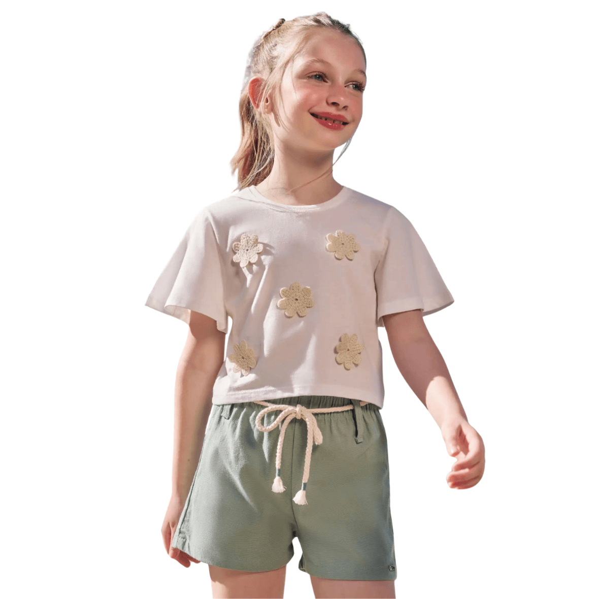 Conjunto Infantil Blusa e Short em Linho Infanti