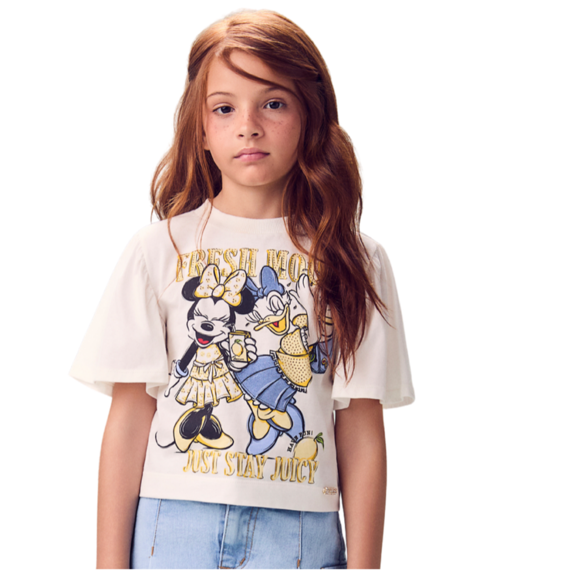 Blusa Infantil Disney Minnie e Daisy com Strass Animê