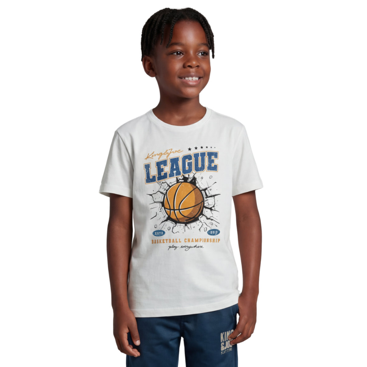 Camiseta Infantil Casual League King & Joe Play