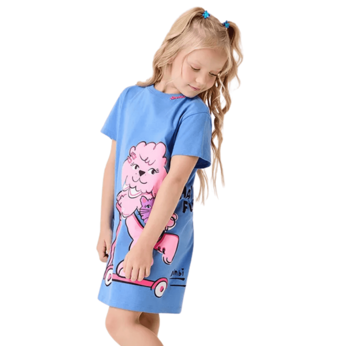 Vestido Infantil Azul Dog Bimbi
