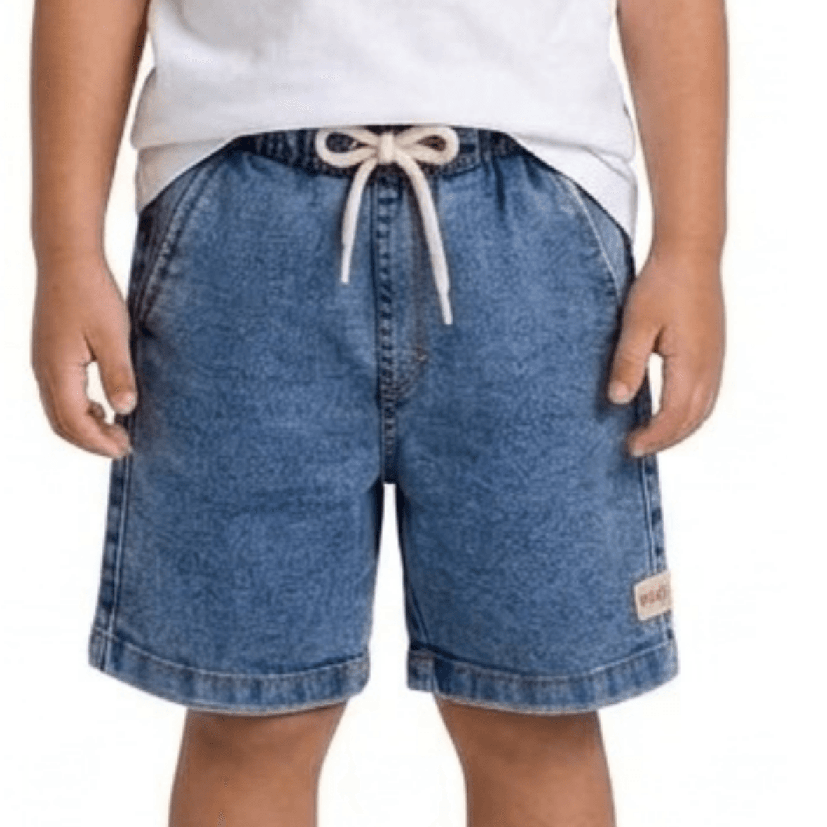 Bermuda Jeans Infantil com Cadarço Bimbi