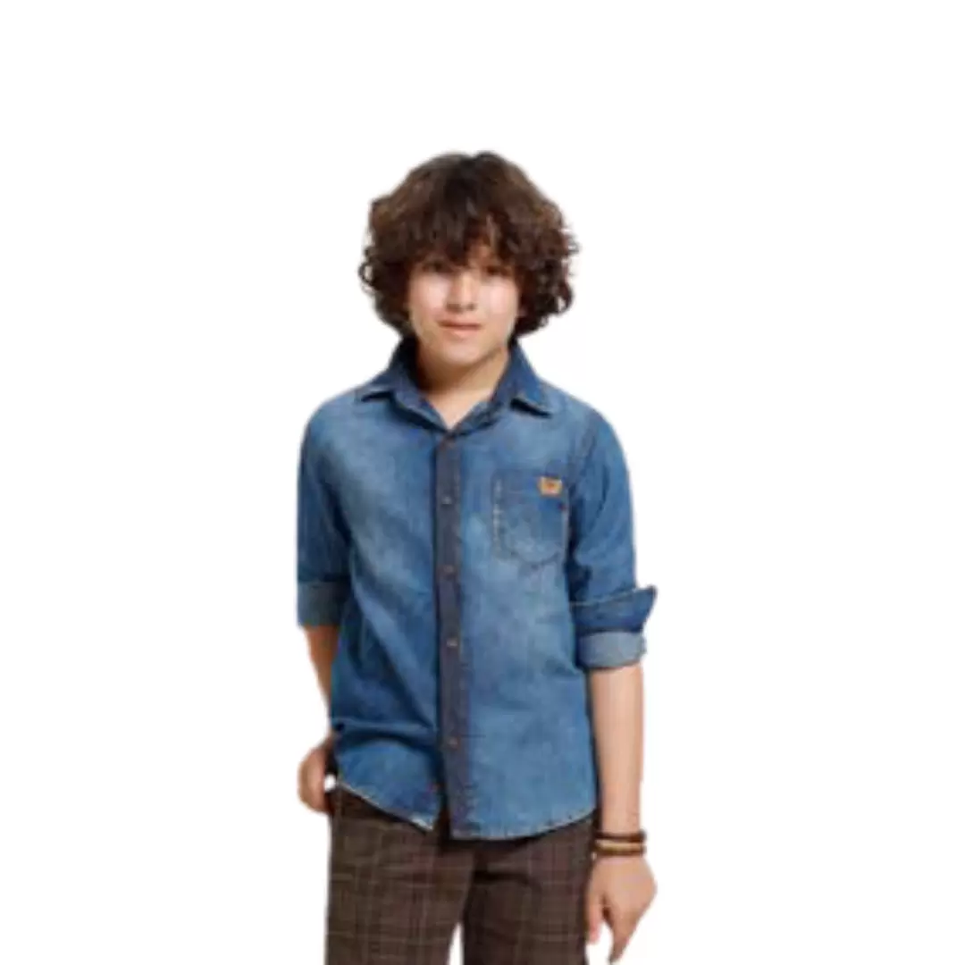 Camisa Infantil Social Jeans Banana Danger